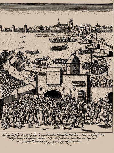 ارتفاع Fettmilch. طرد اليهود من فرانكفورت في 23 أغسطس 1614 م. 1616-1617. بواسطة جورج كيلر
