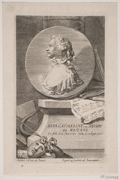 الممثلة آنا كاثرينا فون باسو بواسطة جورج فيلهلم بورينفايند