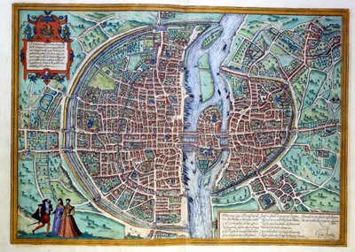 منظر لمدينة باريس في نهاية القرن السادس عشر. Atlas de Braun & Hogenberg ، أمستردام بواسطة فرانس