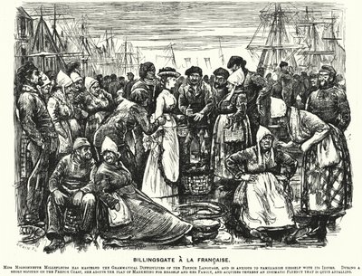 كارتون لكمة: Billingsgate a la Francaise (نقش) بواسطة جورج (بعد) لك مورييه