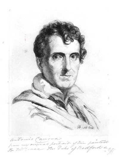 صورة أنطونيو كانوفا (1757-1822) 1817 (نقش) (صورة بالأبيض والأسود) بواسطة جورج (بعد) هايتر