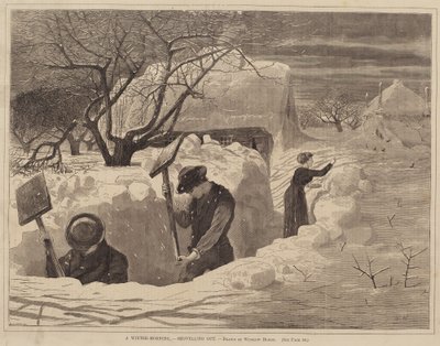 A Winter-Morning ، - Shoveling Out ، نُشر عام 1871. بواسطة جورج أفيري