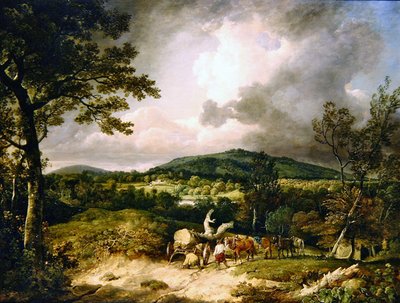 The Wood Gatherers مع إطلالة على Siddon Hill ، حديقة Highclere على بعد مسافة بواسطة جورج أرنالد