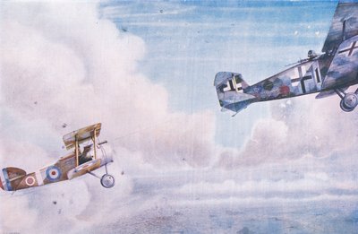 مبارزة جوية: البقعة العمياء ، من تاريخ كاسيلز للشعب البريطاني التي نشرتها شركة Waverley Book Company Limited ، c.1940 بواسطة جورج أرنولد