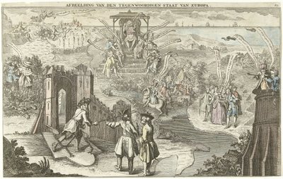 حالة أوروبا الحالية ، 1742 صورة الحالة الحالية لأوروبا (العنوان على الكائن) بواسطة جورج بيكهام (الثاني)