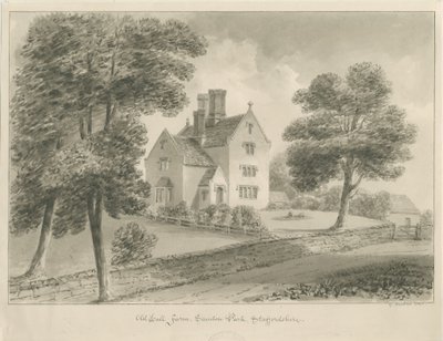 Sandon - Old Hall Farm: رسم يغسل بني داكن بواسطة جورج باكلر