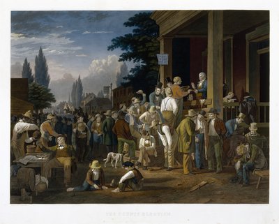 انتخابات المقاطعة ، 1854 (نقش المخطوطات ونقش الخطوط مع تلوين اليد الأصلي) بواسطة جورج كاليب بينجهام