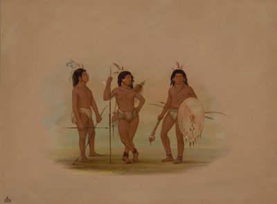 رئيس Puelchee واثنين من المحاربين الشباب ، 18541869. بواسطة جورج كاتلين