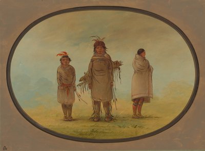 محارب الحجر وزوجته وصبي 18551869. بواسطة جورج كاتلين