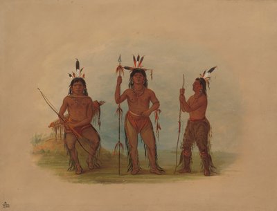 رئيس Alaeutian واثنان من المحاربين ، 18551869. بواسطة جورج كاتلين