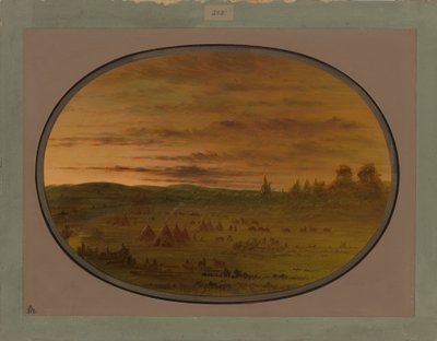 معسكر هندي عند الغروب ، 1861-1869 بواسطة جورج كاتلين