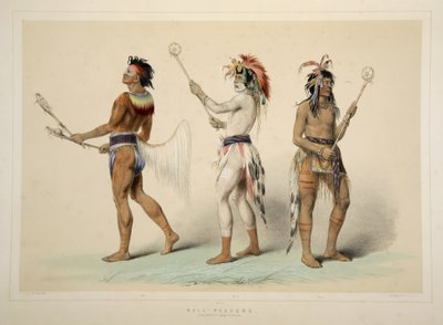 لاعبي الكرة ، من محفظة Catlins في أمريكا الشمالية الهندية. مشاهد الصيد والملاهي من جبال روكي ومروج أمريكا ، حانة. 1845 بواسطة جورج كاتلين