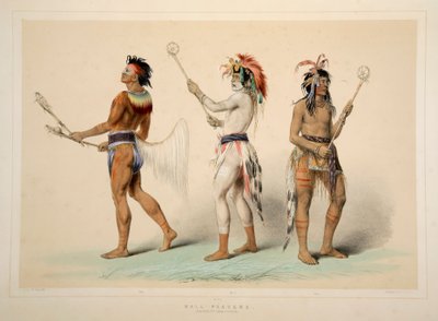 لاعبي الكرة ، حانة. 1845 طباعة حجرية ملونة. بواسطة جورج كاتلين
