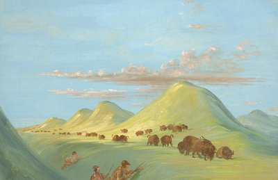 باتيست ، بوجارد ، وأنا نقترب من الجاموس في ميسوري ، 1837-1839. بواسطة جورج كاتلين