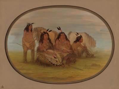 رئيس Camanchee مع Three Warriors ، 18611869. بواسطة جورج كاتلين