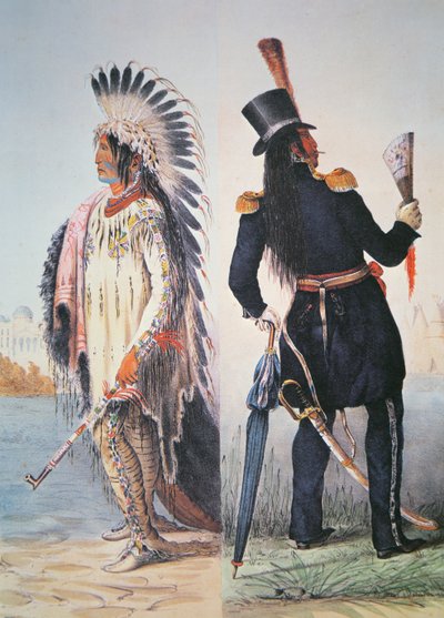 Civilisation of the Indian, c.1833 (colour litho) بواسطة جورج كاتلين