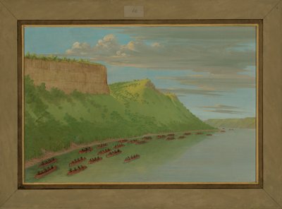 الأب هينيبن ورفاقه يمرون بقفزة العاشق ، أبريل 1680 ، 1847-1848 بواسطة جورج كاتلين