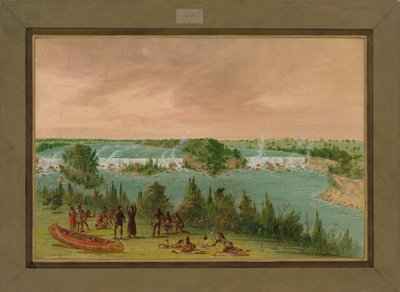 الأب هينيبين ورجاله في شلالات القديس أنتوني ، 1 مايو 1680 ، 1847-1848 بواسطة جورج كاتلين