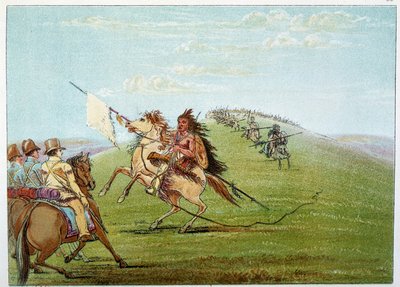 هنود أمريكا: الهنود يقودون ضد الجيش. رسم جورج كاتلين (1794-1872) بواسطة جورج كاتلين
