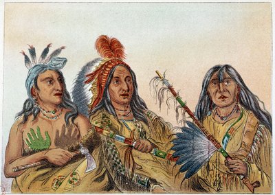 هنود أمريكا: صورة لزعماء سيوكس الذين كان تنافسهم ثابتًا. رسم جورج كاتلين (1794-1872) بواسطة جورج كاتلين