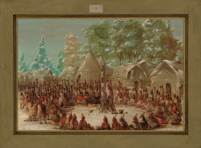 حفل لا سال في قرية إلينوي ، 2 يناير 1680 ، 1847-1848 بواسطة جورج كاتلين