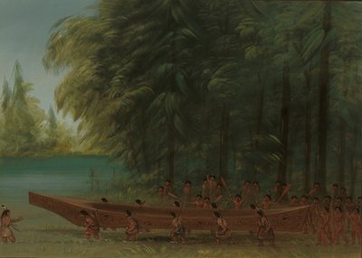 إطلاق قارب - Nayas Indians ، 18551869. بواسطة جورج كاتلين