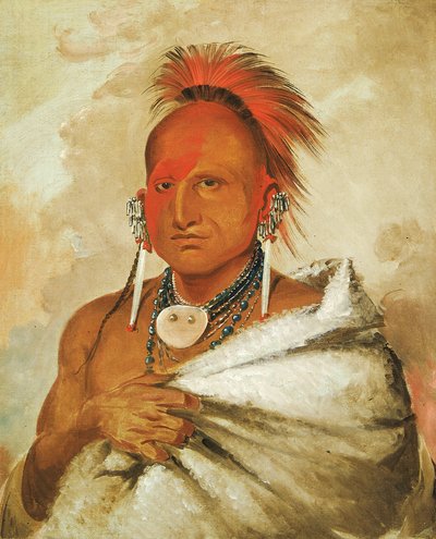 O-rón-gás-see، Bear-catcher، a Celebrated Warrior1832. بواسطة جورج كاتلين
