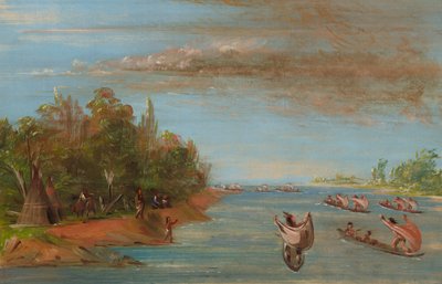 إبحار ساك وفوكس في زوارق ، 1837-1839. بواسطة جورج كاتلين