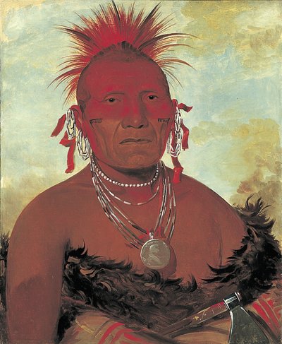 Shón-ka-ki-he-ga ، رئيس الخيول ، رئيس Grand Pawnee الرئيسي ، 1832. بواسطة جورج كاتلين