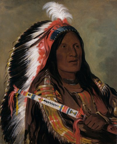 Táh-téck-a-da-hir، Steep Wind، a Brave of the Bad Arrow Points Band، 1832. بواسطة جورج كاتلين
