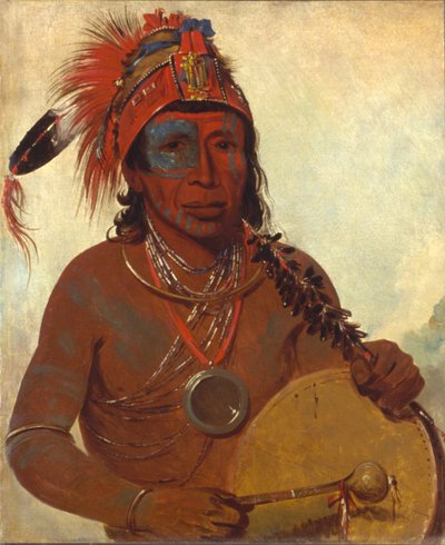 Tóh-to-wah-kón-da-pee ، الطب الأزرق ، رجل الطب في فرقة Ting-ta-to-ah ، 1835. بواسطة جورج كاتلين