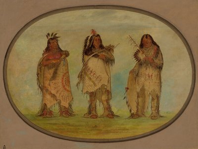 ثلاثة محاربين متميزين من قبيلة سيوكس ، 1861. بواسطة جورج كاتلين
