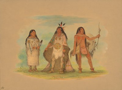 ثلاثة هنود ميناتاري ، 1861. بواسطة جورج كاتلين