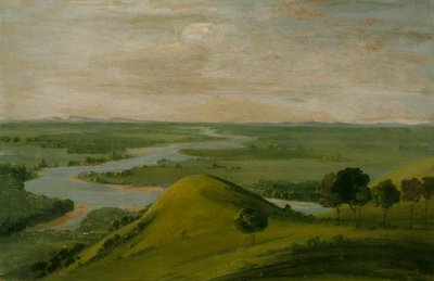 منظر لتقاطع النهر الأحمر و False Washita ، في تكساس ، 1834-1835. بواسطة جورج كاتلين