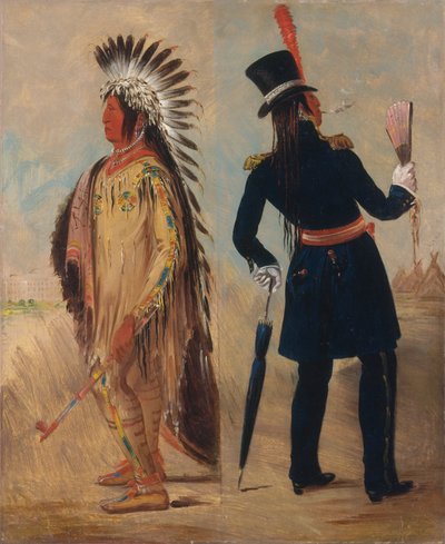 Wi-jún-jon ، رأس بيضة الحمام ، الضوء يذهب إلى واشنطن ويعود منها ، 1837-1839. بواسطة جورج كاتلين