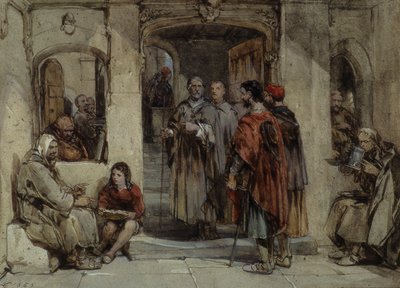 مشهد من الحياة الرهبانية ، 1850 (مرحاض على ورق) بواسطة جورج كاتيرمول
