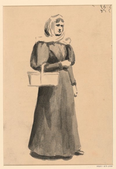 امرأة مع سلة بواسطة جورج تشارلز ايد
