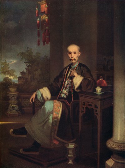 How Qua ، رئيس تجار هونغ في كانتون ، c1830 بواسطة جورج شنري