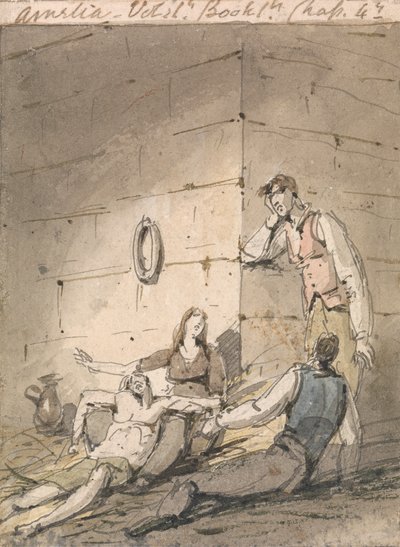 رسم توضيحي لأميليا فيلدينغ بواسطة George Chinnery