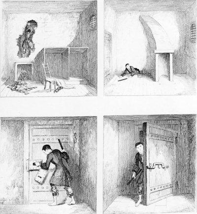 الهروب رقم 1 ، من "جاك شيبارد" بواسطة WH Ainsworth ، تم نشره عام 1839 بواسطة جورج كروكشانك