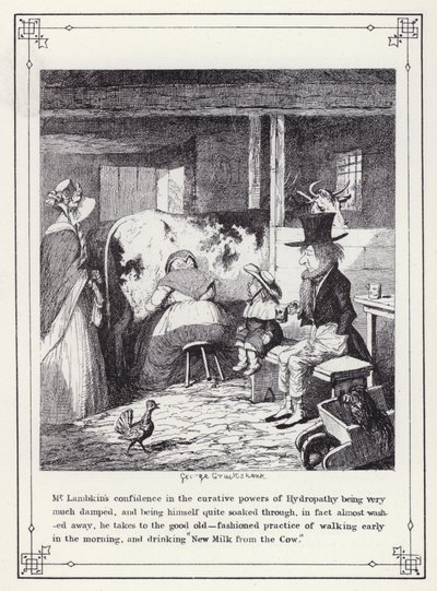 رسم توضيحي لكتاب البكالوريوس الخاص ، أو تقدم السيد لامبكين (جنت) (نقش) بواسطة جورج كروكشانك