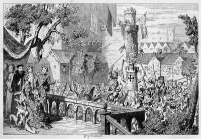 قناع في حديقة قصر برج لندن ، 1840. بواسطة جورج كروكشانك