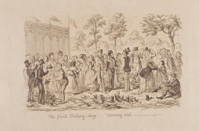 معرض Mayhews العظيم لعام 1851: يوم الشلن الأول - الخروج ، 1851 بواسطة جورج كروكشانك