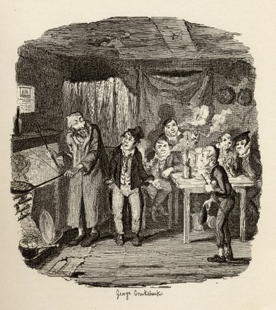 قدم أوليفر إلى الرجل المحترم القديم ، من "مغامرات أوليفر تويست" بقلم تشارلز ديكنز (1812-70) 1838 ، نشره تشابمان أوند هول ، 1901 بواسطة جورج كروكشانك