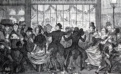 قنافذ الشوارع تسبب الفوضى في الحشد خارج متجر طهاة الحلويات والمعجنات في Twelfth Night بواسطة جورج كروكشانك