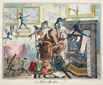 الشياطين الزرقاء ، حانة. 1835 (نقش يدوي) بواسطة جورج كروكشانك