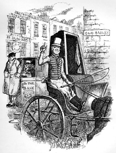 آخر سائق سيارة أجرة وأول Omnibus Cad ، c1900 بواسطة جورج كروكشانك