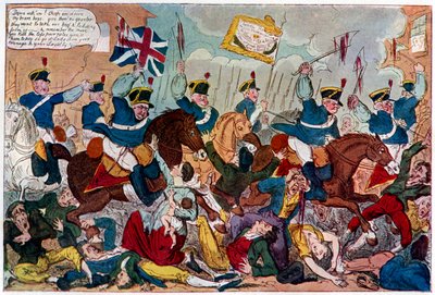 مذبحة بيترلو ، أو البريطانيين سترايك هوم ، 1819 1904. بواسطة جورج كروكشانك
