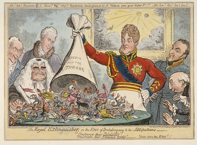 المطفأة الملكية ، أو ملك Brobdingnag & Lilliputians ، 1821 بواسطة جورج كروكشانك