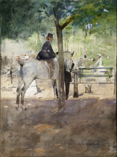 في الصف ، 1890 (ألوان مائية على ورق) بواسطة جورج دينهولم ارمور